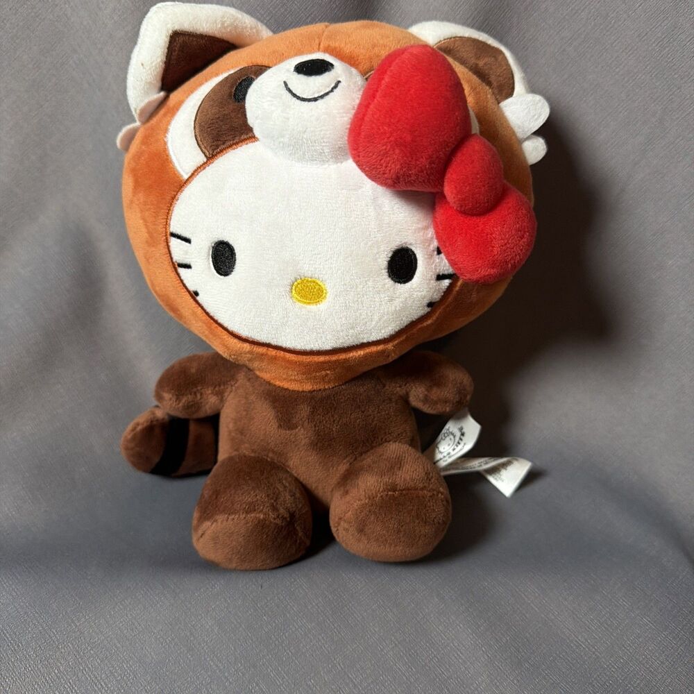 HELLO KITTY Sanrio Plush Toy Red Panda Costume Dress Up